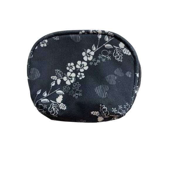 Floral Black & White Zippered Pouch Set 3 Small Medium Large Durable Polyester I - Picture 6 of 11